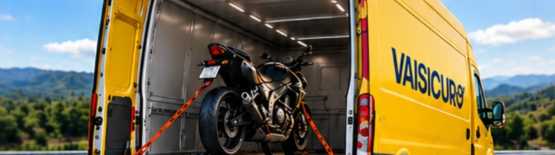 Moto ancorata nel furgone VaiSicuro